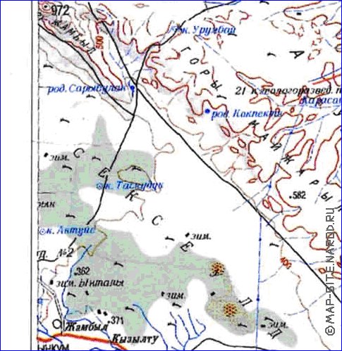 carte de Oblys d'Almaty