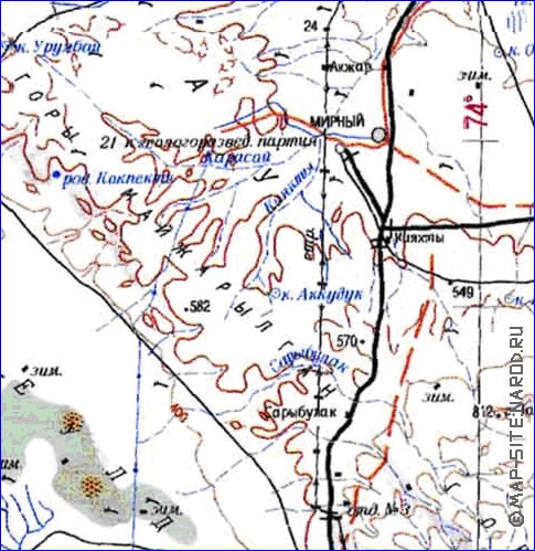 carte de Oblys d'Almaty