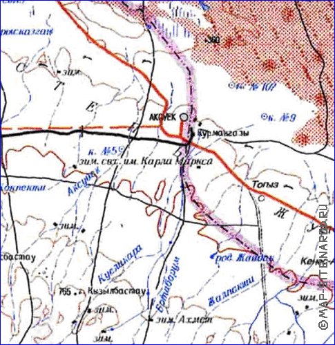 carte de Oblys d'Almaty