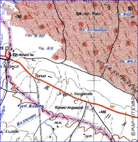 carte de Oblys d'Almaty