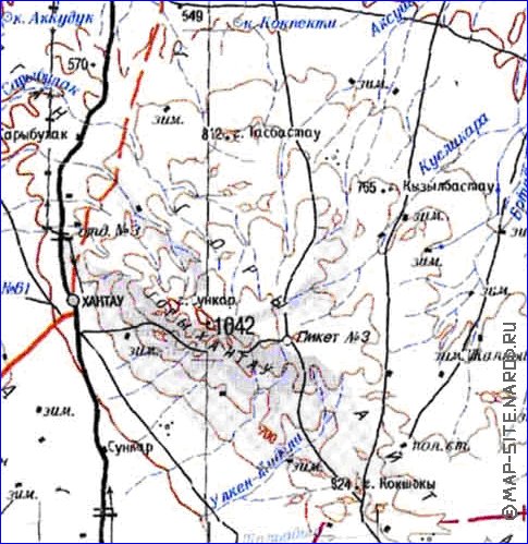 carte de Oblys d'Almaty