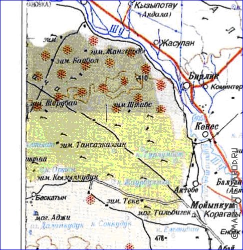 carte de Oblys d'Almaty