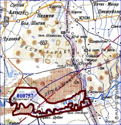 carte de Oblys d'Almaty