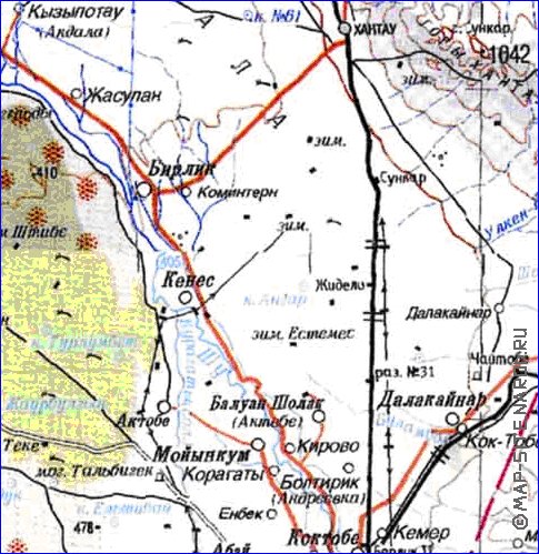 carte de Oblys d'Almaty