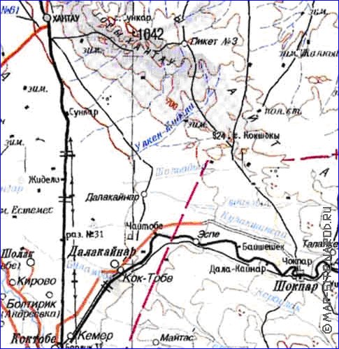 carte de Oblys d'Almaty