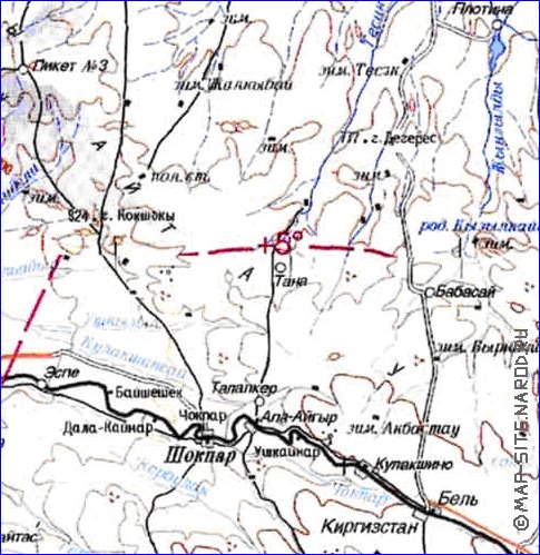 carte de Oblys d'Almaty