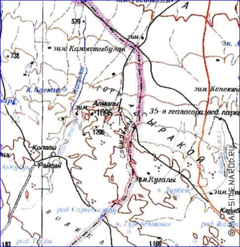 carte de Oblys d'Almaty