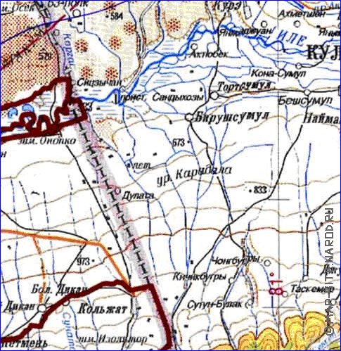 carte de Oblys d'Almaty