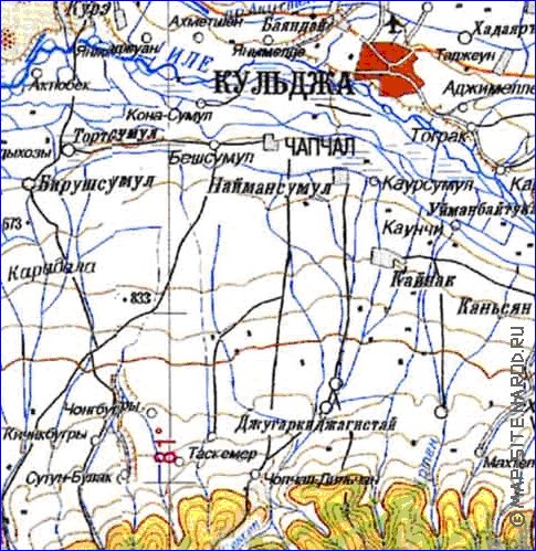 carte de Oblys d'Almaty