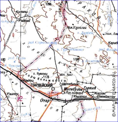 carte de Oblys d'Almaty