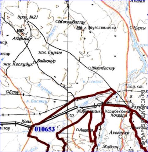 carte de Oblys d'Almaty