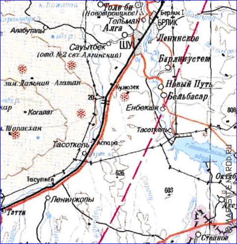 carte de Oblys d'Almaty