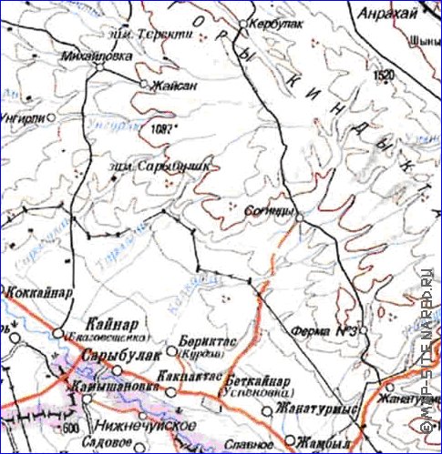 carte de Oblys d'Almaty