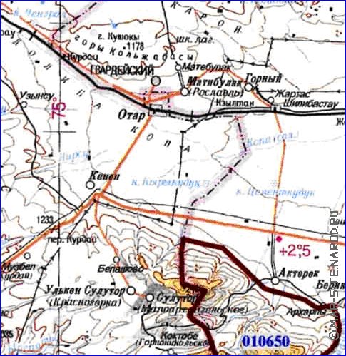 carte de Oblys d'Almaty