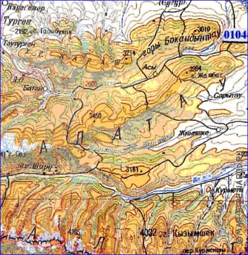 carte de Oblys d'Almaty