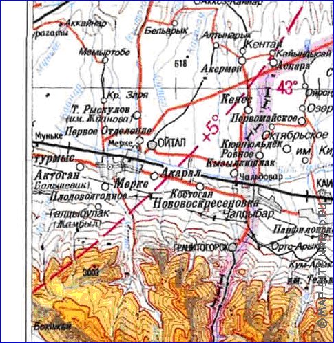 carte de Oblys d'Almaty