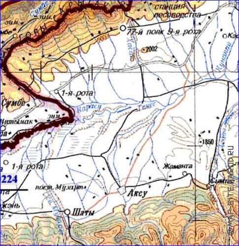 carte de Oblys d'Almaty