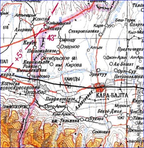 carte de Oblys d'Almaty