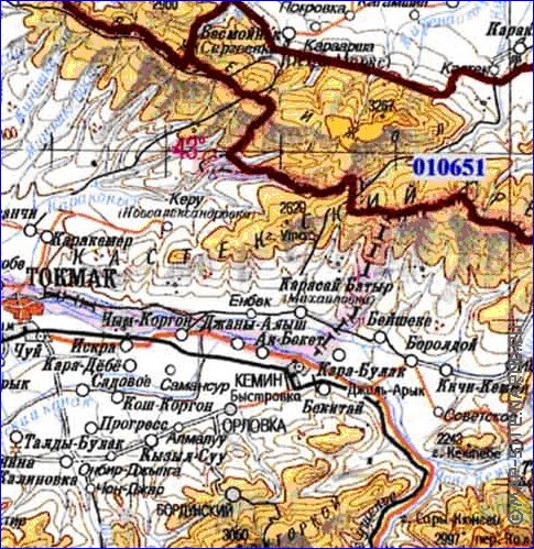 carte de Oblys d'Almaty