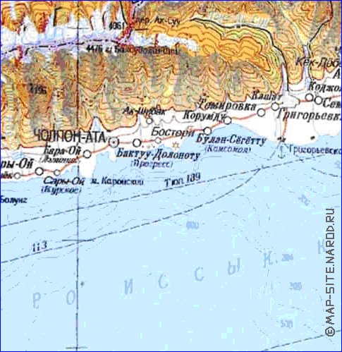 carte de Oblys d'Almaty