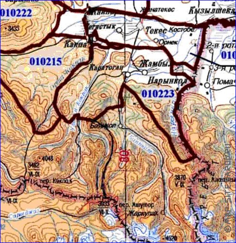 carte de Oblys d'Almaty