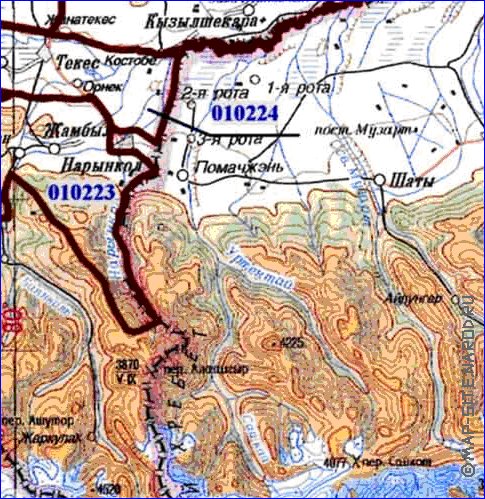 carte de Oblys d'Almaty