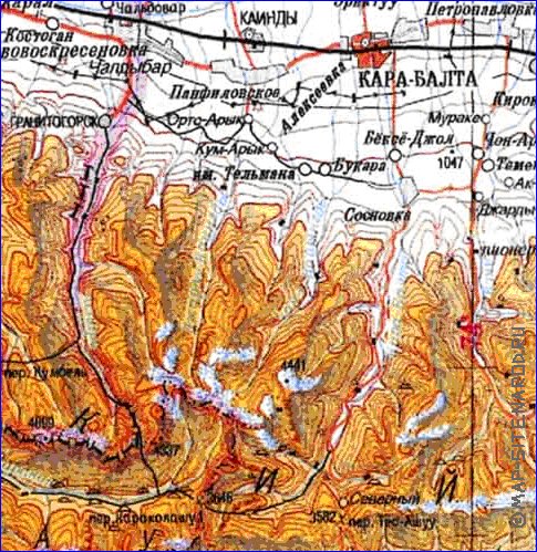 carte de Oblys d'Almaty