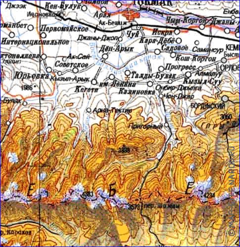 carte de Oblys d'Almaty