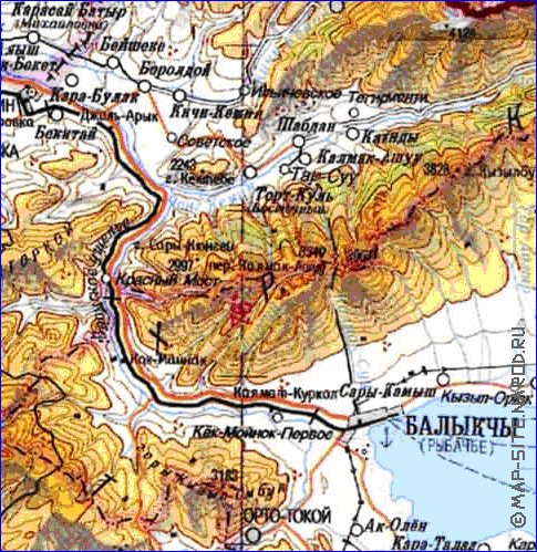 carte de Oblys d'Almaty