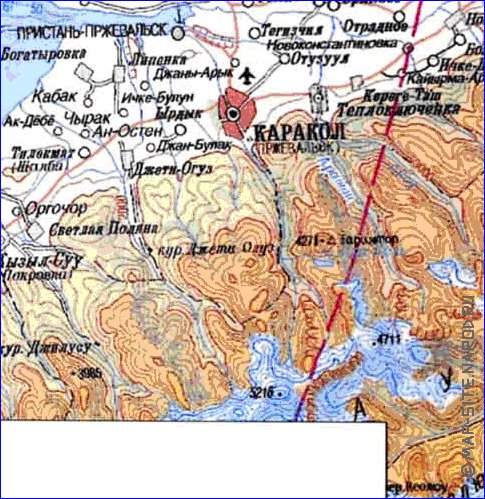 carte de Oblys d'Almaty