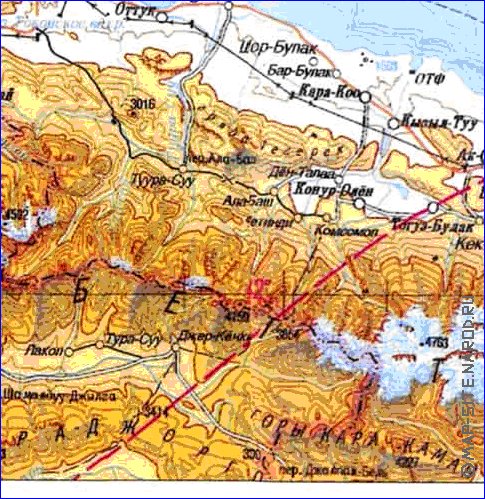 carte de Oblys d'Almaty