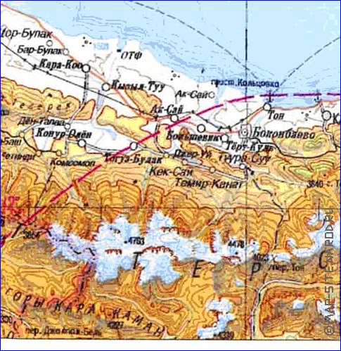 carte de Oblys d'Almaty