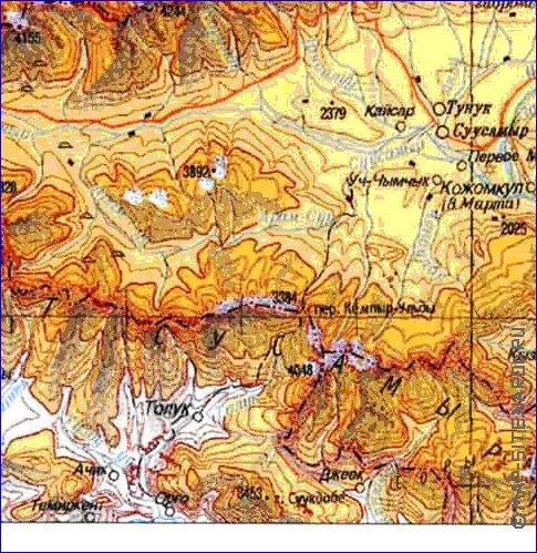 carte de Oblys d'Almaty