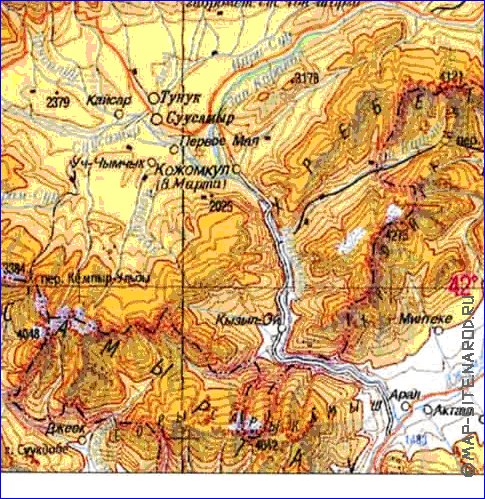 carte de Oblys d'Almaty