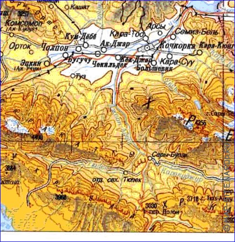 carte de Oblys d'Almaty