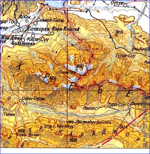 carte de Oblys d'Almaty