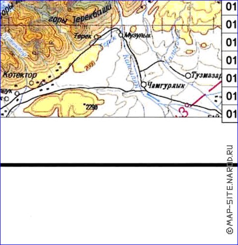 carte de Oblys d'Almaty