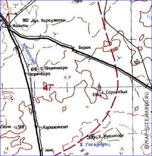 carte de Oblys d'Almaty