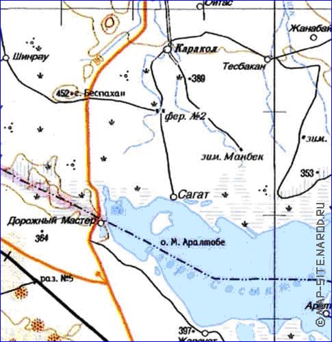 carte de Oblys d'Almaty