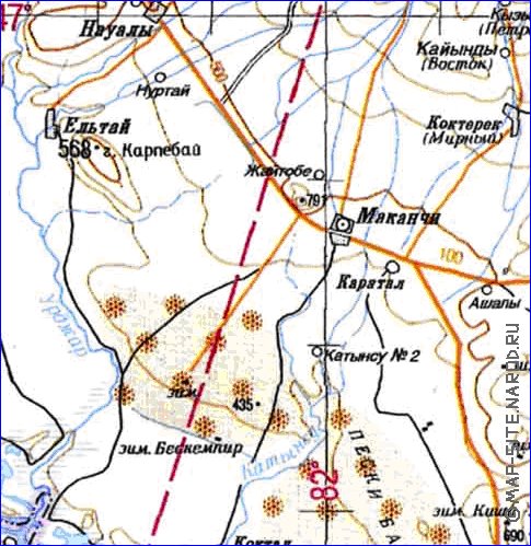 carte de Oblys d'Almaty