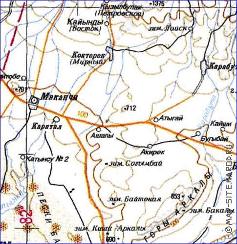 carte de Oblys d'Almaty