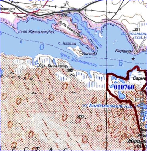 carte de Oblys d'Almaty