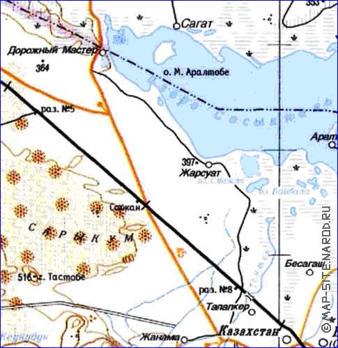 carte de Oblys d'Almaty