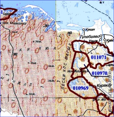 carte de Oblys d'Almaty