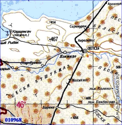 carte de Oblys d'Almaty