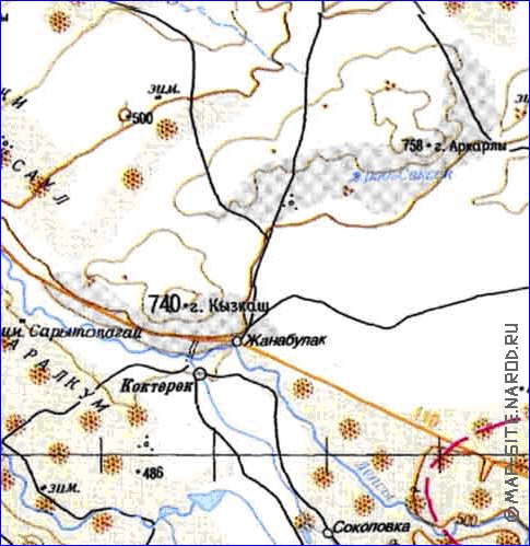 carte de Oblys d'Almaty