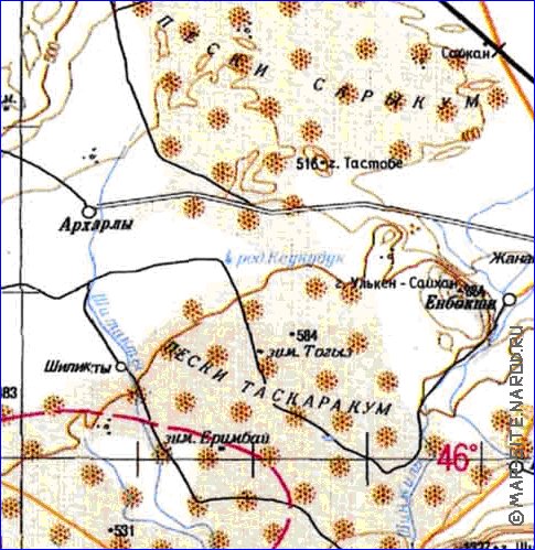 carte de Oblys d'Almaty