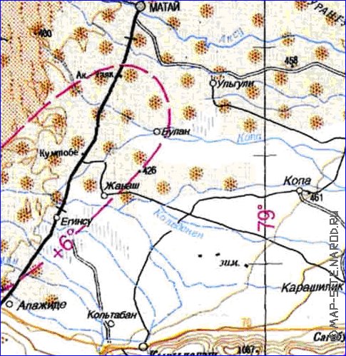 carte de Oblys d'Almaty