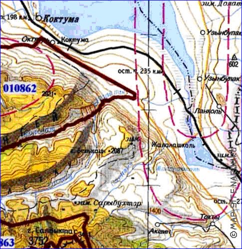 carte de Oblys d'Almaty