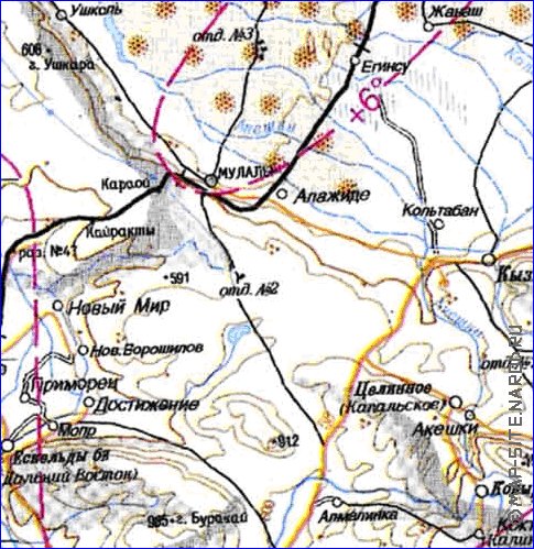 carte de Oblys d'Almaty